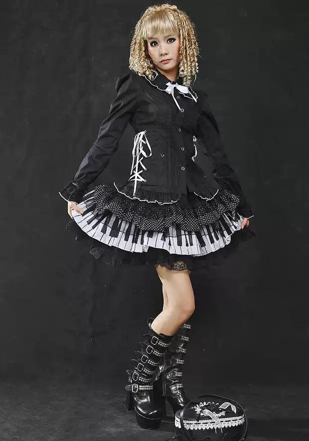 world.taobao.com: glp lolita white piano key polka dot lace short