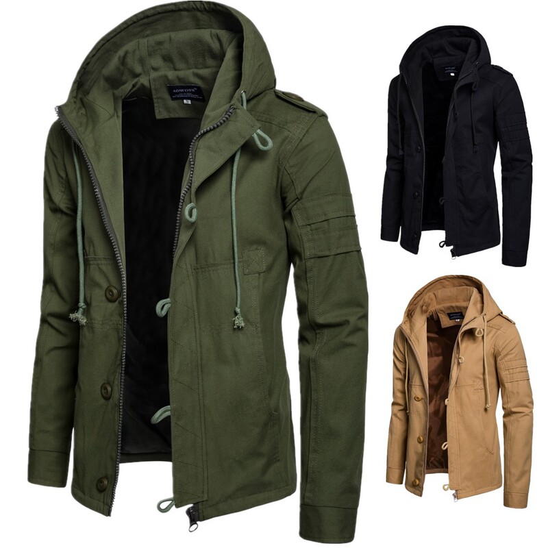 European Size 2026 Spring New Men's Hooded Pure Cotton Jacket Recommended Cardigan Jacket European Size 2026 Spring New Men's Hooded Pure Cotton Jacket Recommended Cardigan Jacket
