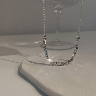 2023 New Style Irregular Square Sterling Silver Necklace for Women, Light Luxury High-End Clavicle Chain with Unique Design, Sweater Chain