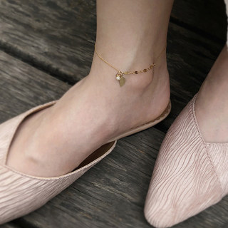 Natural Pearl Leaf Anklet Women's Summer 2023 New Trendy Internet Celebrity Popular High-End Niche Temperament Casual Anklet