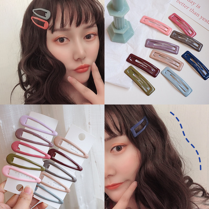 New ~ cute 100 hitch colorful BB clip edge clip sweet and beautiful geometric liu Haiclip base hairpin hairpin South Korea haircut-Taobao
