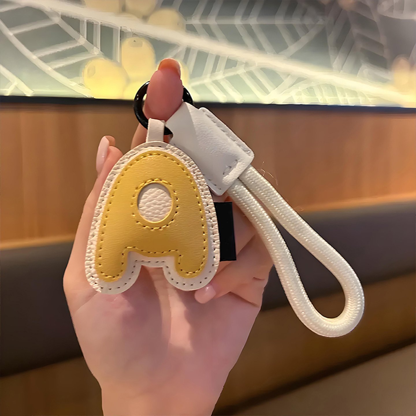 Letter Key Chain Cute Creative Bag Leather Pendant Couple Schoolbag Car Key Chain Lanyard Small Ornament_voghion.com