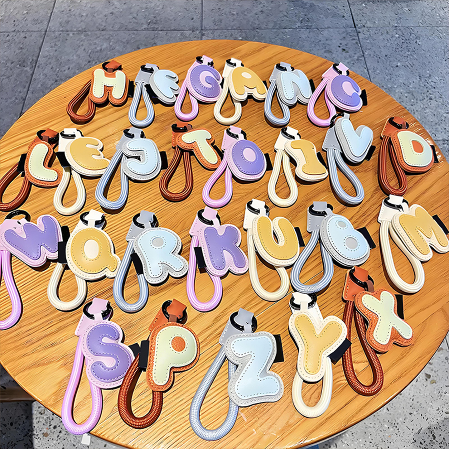 Letter Key Chain Cute Creative Bag Leather Pendant Couple Schoolbag Car Key Chain Lanyard Small Ornament_voghion.com