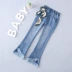 Quần jeans bé gái cộng với quần nhung 2018 mới quần ống loe dày Quần nữ mùa đông trong quần bé gái quần jeans