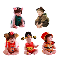 New childrens photography clothing studio baby clothing baby 100 days Photo ancient costume Emperor grid style clothes