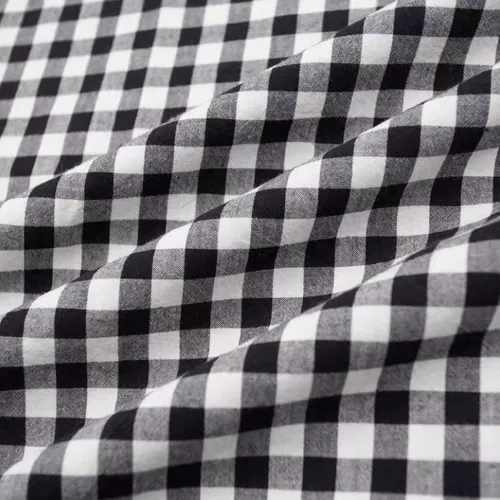 Ткань из чистой хлопчатобумажной ткани ткань черная, белая красная и белая маленькая квадратная рубашка столовая ткань ткань ручной работы ручной работы