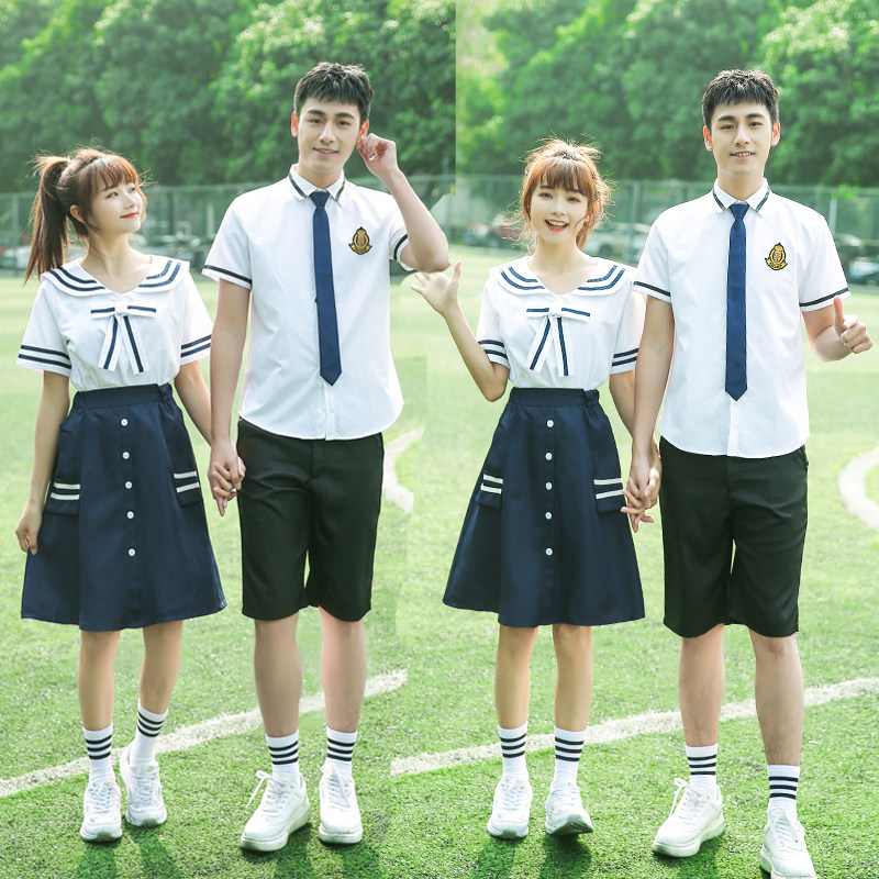 Junior high school graduation season photo clothing Japanese and Korean class uniform Naval collar College Feng Shui hand suit suit Middle school school uniform