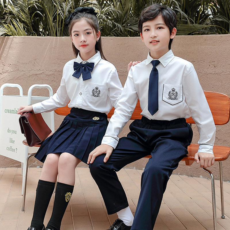 Children suit Inn Wind white shirt jk uniform suit Primary school children's fall school uniform performance Kindergarten Garden Clothing