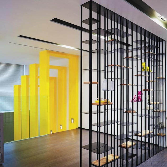 Iron partition shelf living room landing bookshelf industrial wind restaurant creative multi-layer division frame office display frame