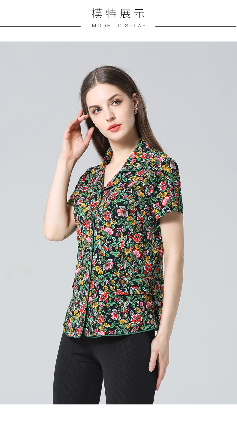 Đặt cược như một bà mẹ trung niên mới hè tải áo sơ mi tay ngắn màu áo sơ mi nữ trung niên mỏng manh YQ - Quần áo của mẹ áo kiểu tuổi trung niên