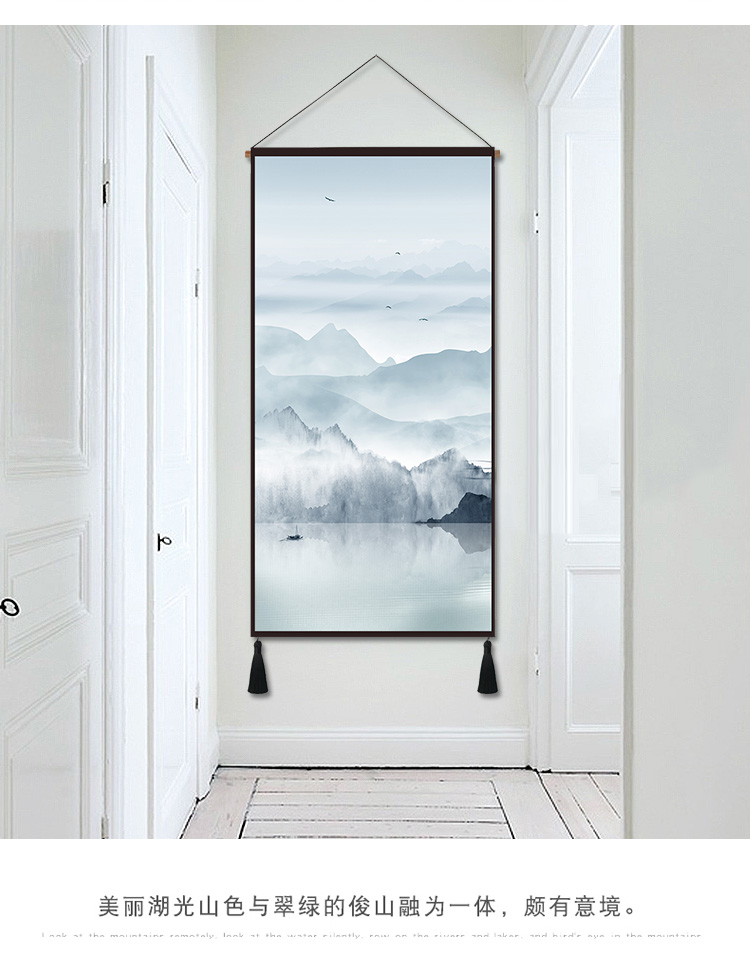 Mới Trung Quốc trang trí bức tranh phong cảnh treo vải phòng khách sofa nền tường mực cảnh phong cách Zen Trung Quốc tấm thảm thảm treo tường trang trí phòng ngủ