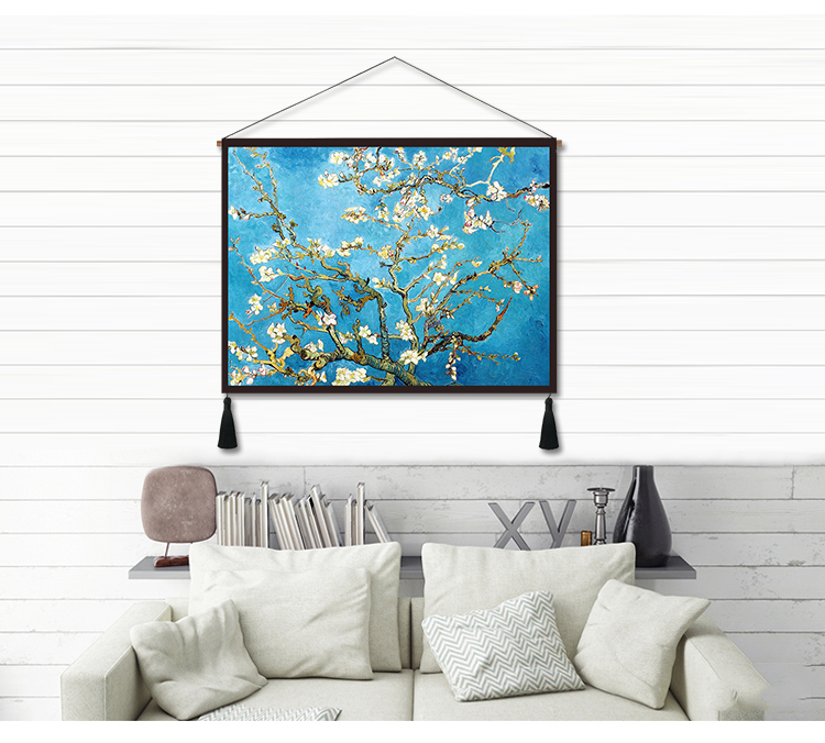 Van Gogh vẽ các ngôi sao phòng khách trang trí tấm thảm hoa công trình châu Âu nổi tiếng thế giới lối vào khách sạn vải tấm thảm treo - Tapestry thảm vải decor treo tường