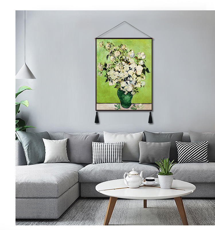 Van Gogh vẽ hoa hướng dương trong phòng khách phong cách châu Âu bảng tấm thảm nhà hàng phòng khách sơn trang trí bức tranh hoa tường tấm thảm - Tapestry Thảm treo tường có lớn