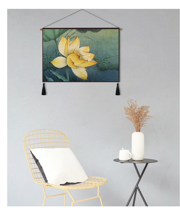 Trung Quốc vải cotton và tấm thảm vải sơn mực Zen sen phòng khách tấm thảm hành lang hiên bức tranh tường điện mét tắc sơn thảm trang trí phòng khách