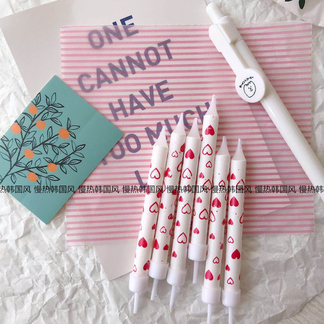 Korean ins Love printed Birthday candle Party candle