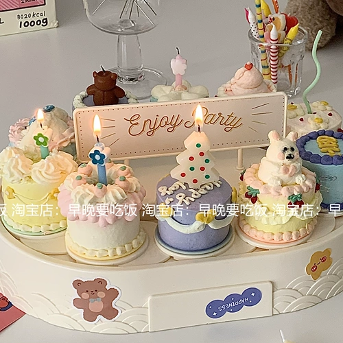 Рано или поздно есть корейские инвентаря, рождественский пирог на день рождения, цветная волна, модель свеча