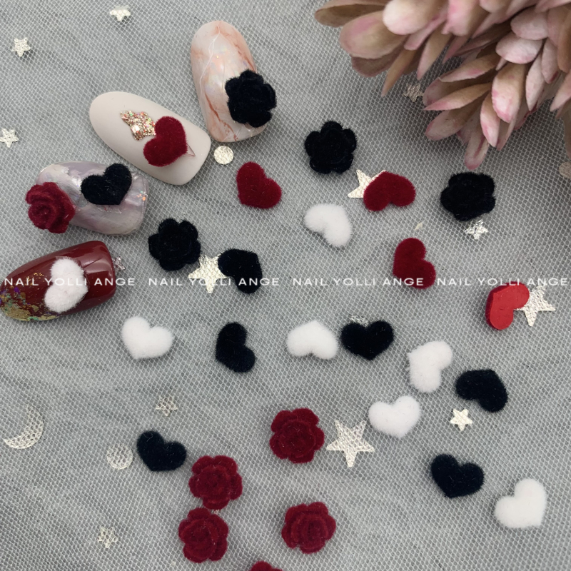 Japanese-Style Nail Art Heart Camellia Nail Decorations New Year's and Valentine's Day Hot-Selling Cute Versatile Nail Accessories Japanese-Style Nail Art Heart Camellia Nail Decorations New Year's and Valentine's Day Hot-Selling Cute Versatile Nail Accessories