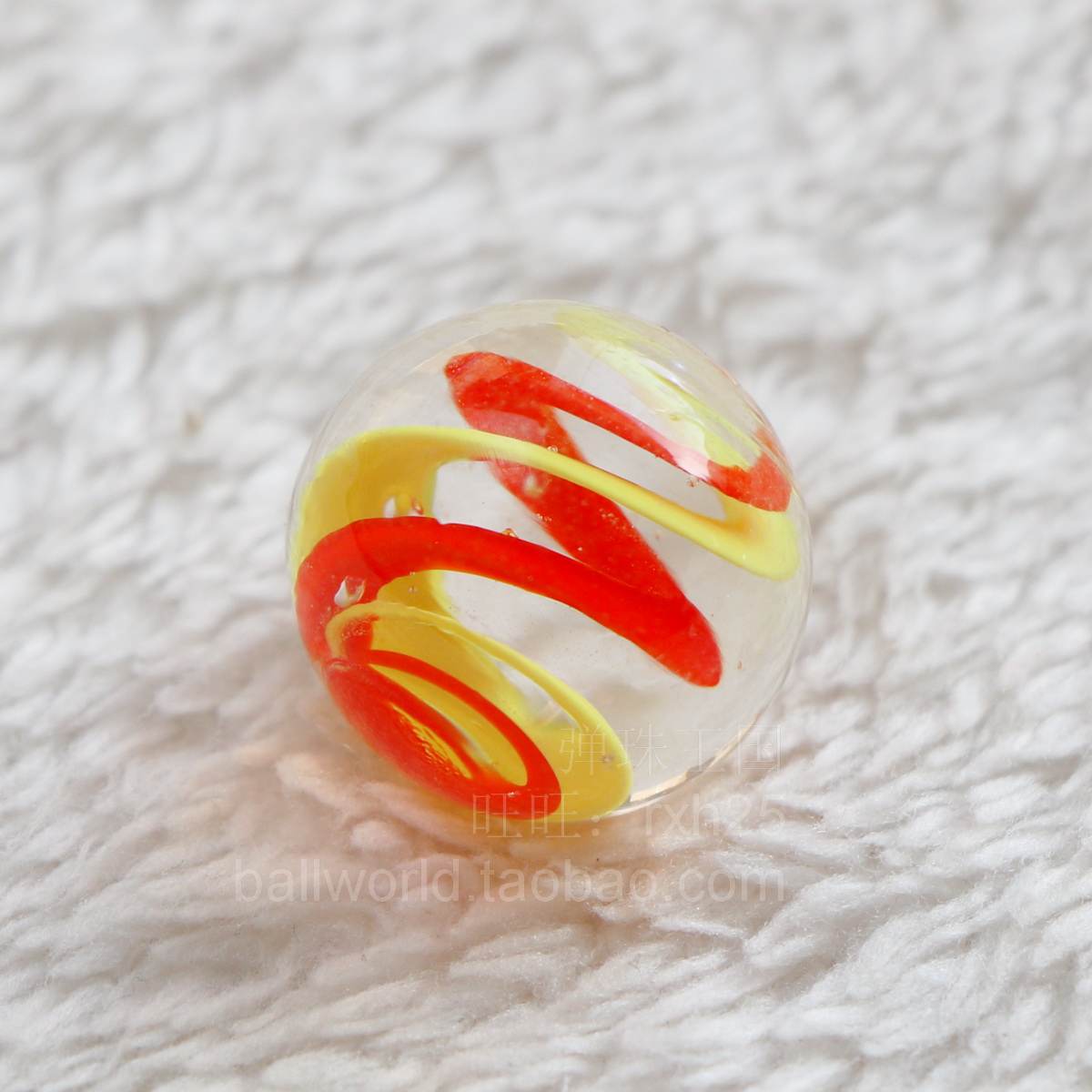 Red and yellow silk transparent glass marbles 16mm wonderful ball glass beads decorative glass balls