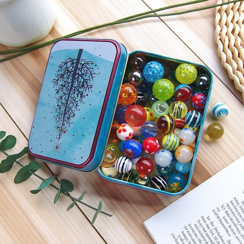 Fancy Glass Marbles in a Cloth Bag, a Wonderful Assortment of Glass Beads for Decoration, Glass Marbles for Checkers, Vase Decoration Balls, Colorful Glass Beads