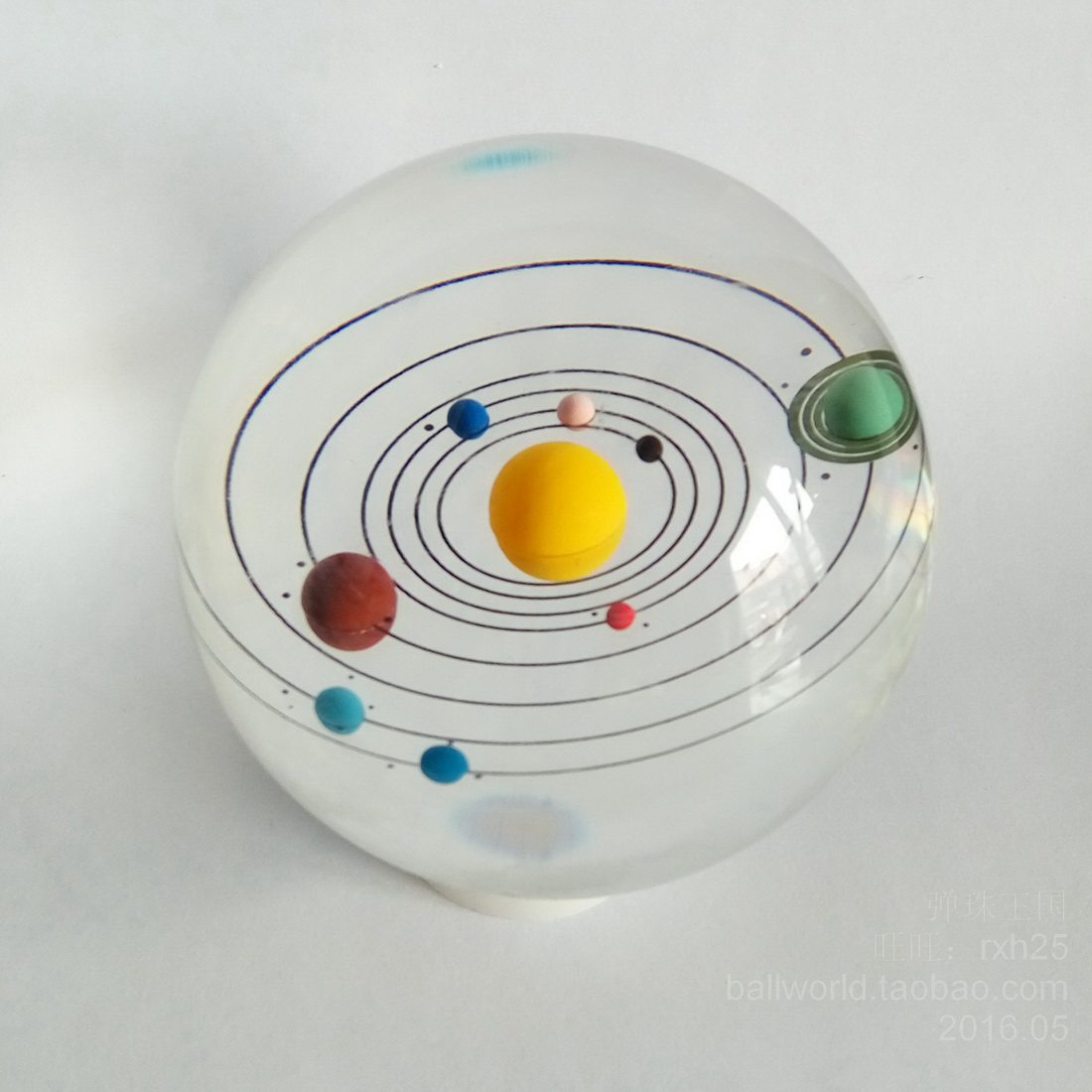 Galaxy stereo model 3D solar system white crystal ball creative craft ornament novel gift crystal ornament