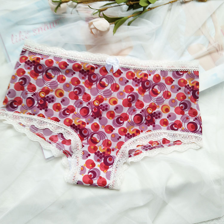 Châu Âu và Mỹ khí beo sọc không có dấu vết băng lụa ren mịn sữa lụa thời trang nhỏ boxer phụ nữ eo đồ lót quần xì lót