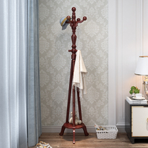 Simple wood clothes hat rack solid wood floor hanging clothes hanger bedroom door hall clothes rack office upright art bracket