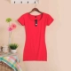 Summer Women Modal Hàn Quốc Slim Solid Color Đơn giản hàng đầu Tất cả các trận đấu Áo thun ngắn tay dài vừa phải - Áo phông