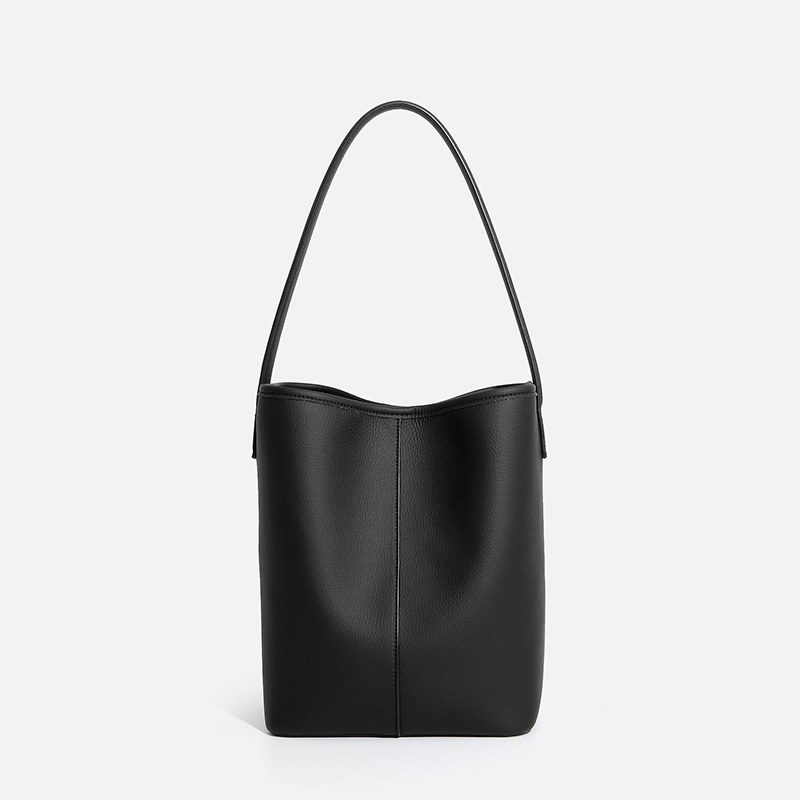25 Years New Model Japanese Style Solid Color No Print Plant-Based Bucket Bag Tote Bag Extremely Simple Large Capacity Commuter Bag