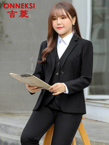 Large size business suit Fat mm200 pounds formal suit jacket Feminine temperament suit thin suit Business overalls