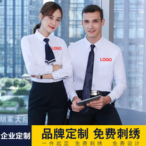 Business men and women with the same shirt business wear work clothes suit new temperament short-sleeved shirt custom logo