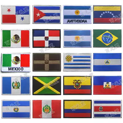 American Flag Cuba Jamaica Mexico Embroidered Velcro Brazil Argentina Colombia Peru Cloth stickers