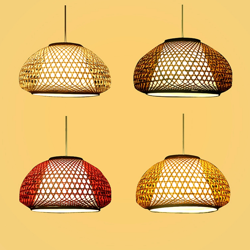 Chinese Fields Garden Handmade Bamboo made of lanterns Tea House Courtyard Xuanguan Catering Chandelia Classical Bamboo Art LED Lampshade Hotel