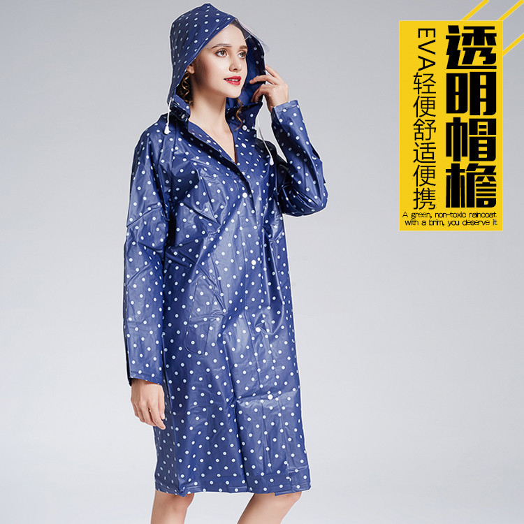 Tianxiyu Eva Polka Dot Raincoat Style Women's Raincoat New Model Stain-Resistant Thickened Women's Rain Poncho Tianxiyu Eva Polka Dot Raincoat Style Women's Raincoat New Model Stain-Resistant Thickened Women's Rain Poncho