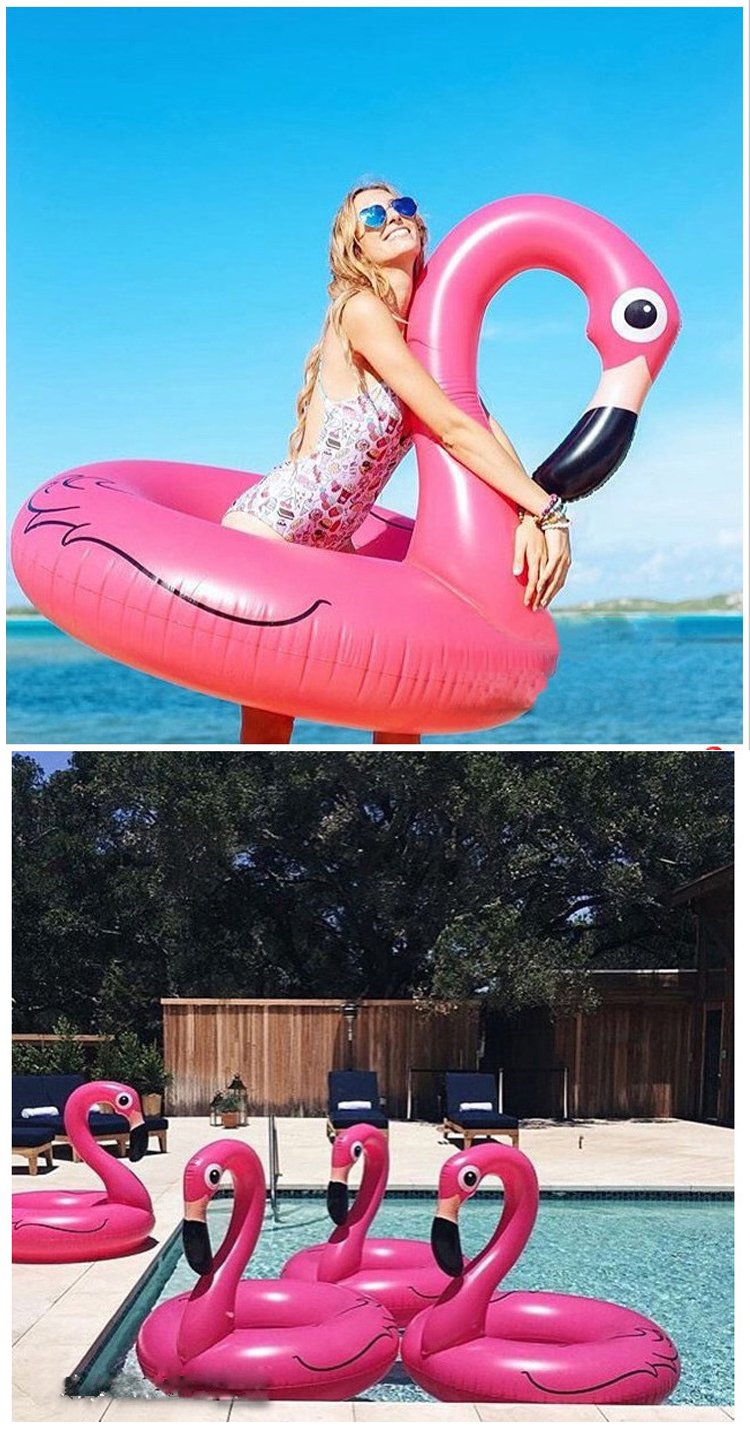 Trẻ em flamingo vòng bơi dày gắn kết bơm hơi nước - Cao su nổi phao bơi cổ cho bé