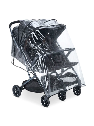 Детская прогулочная коляска для двоих для близнецов, дождевик