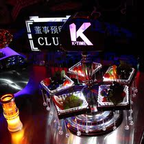 Stainless steel luminous fruit tray Bar KTV snack disc base LED charging acrylic fruit disc luminous base