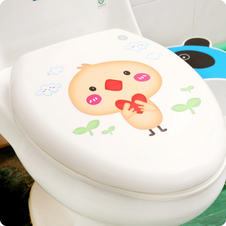 Creative bathroom decoration sticker toilet sticker toilet cartoon toilet sticker waterproof wall sticker makeup room anti-fouling sticker