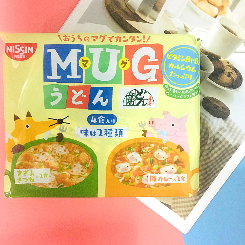 Japanese snacks Nisshin pig Fox shape baby udon Japanese imported baby noodles