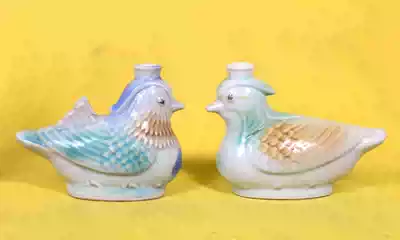 Wine bottle decoration home accessories decoration home 80 s Henan Mandarin duck old wine bottle pair
