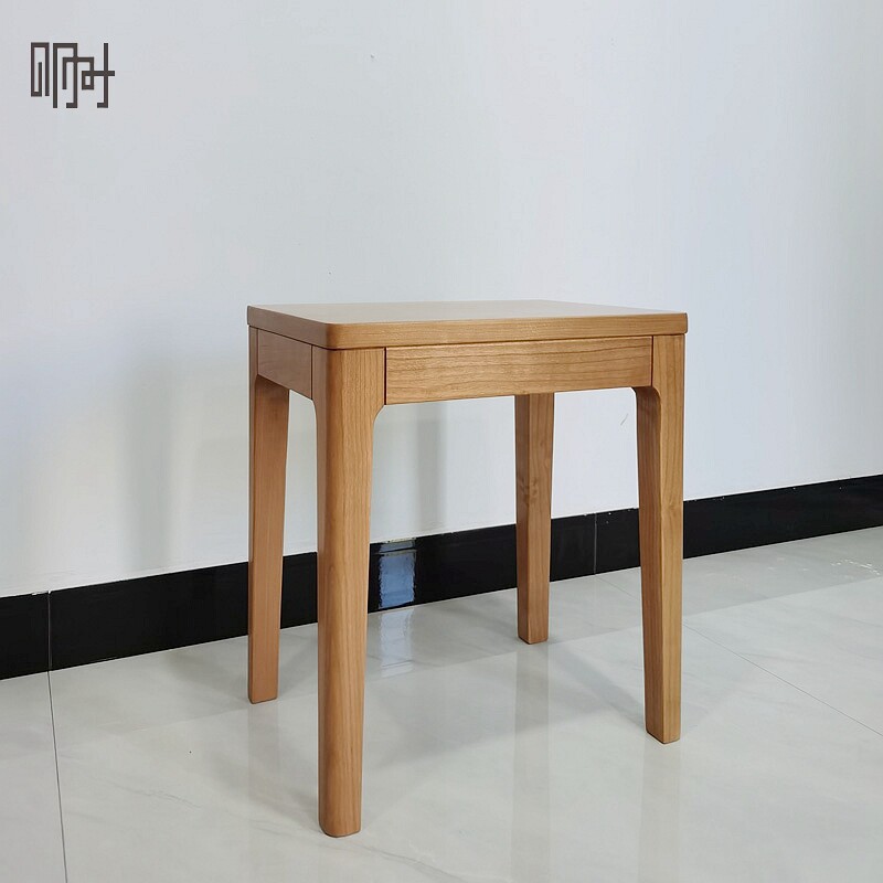 Min time wood for Nordic Day style white wax cherry hard maple black walnuts full solid wood tenon-and-fit complete fit and bench square stool 