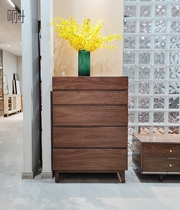 Tomorrow wood is made of black walnut all main tenon socket packed without paint Nordic simple mask five-dou large-bound cabinet can be customized