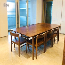 Tomorrow morning Wood Making Beijing Simple White Wax Cherry Black Walnut Full-solid Log Tea Computer Table Writing Desk Picture