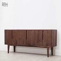 Tomorrow morning wood custom Nordic minimal black walnut white wax cherry hard maple full log TV meal side porch cabinet