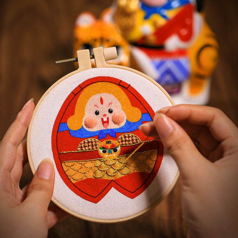 Aka Hand Embroidery DIY Self-Sewing Rabbit Doll - Thumbnail 4