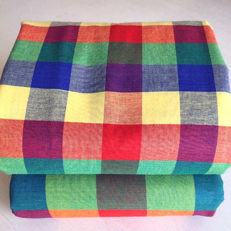Cotton old-fashioned woven yarn-dyed fabric custom-made single mattress single body sleeping single plaid bed sheet large kang single non-coarse cloth
