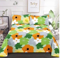 New sun flower pure cotton old coarse cloth canvas table cloth sofa cloth window fabric set to make bed linen pillowcase Three sets