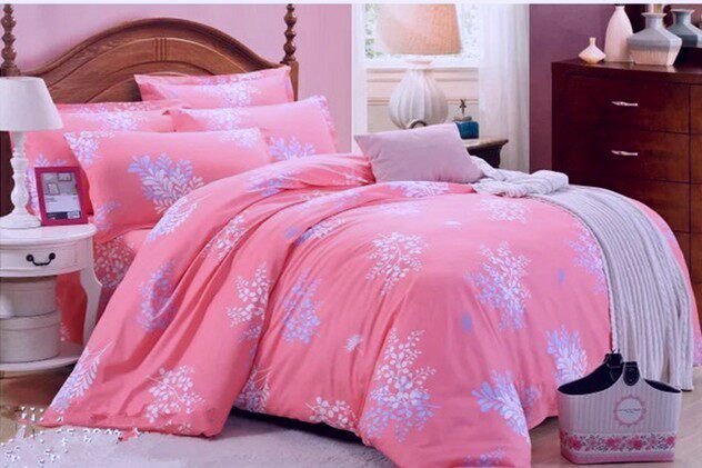 Pastoral small floral plant cotton twill fabric custom-made processing sheets quilt cover pillowcase acacia pure cotton clearance