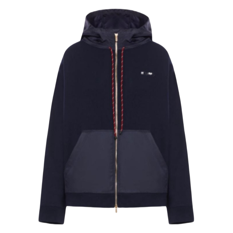 Royalty Haute Couture 2025 Spring/Summer New Letter Embroidery Zipper Drawstring Hooded Sweatshirt Commuting Versatile Jacket