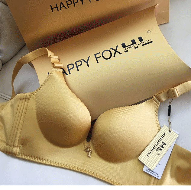 Happy Fox Bra Supreme Wireless Push-Up Hong Kong Gold Fox Genuine Underwear for Gathering Side Breasts and Lifting the Bust