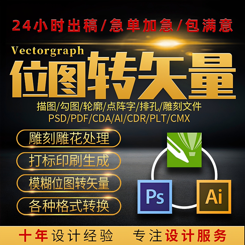 Image to Vector Line Art Outline Conversion Ps/Cdr/Ai Sketch Design Poster Exhibition Board Layout Graphic Design Services